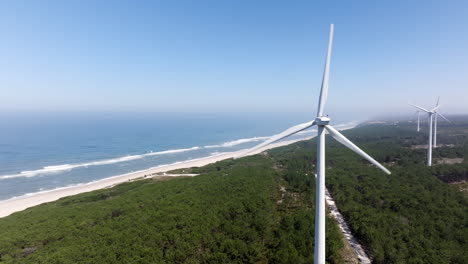 coastal wind farm aerial view