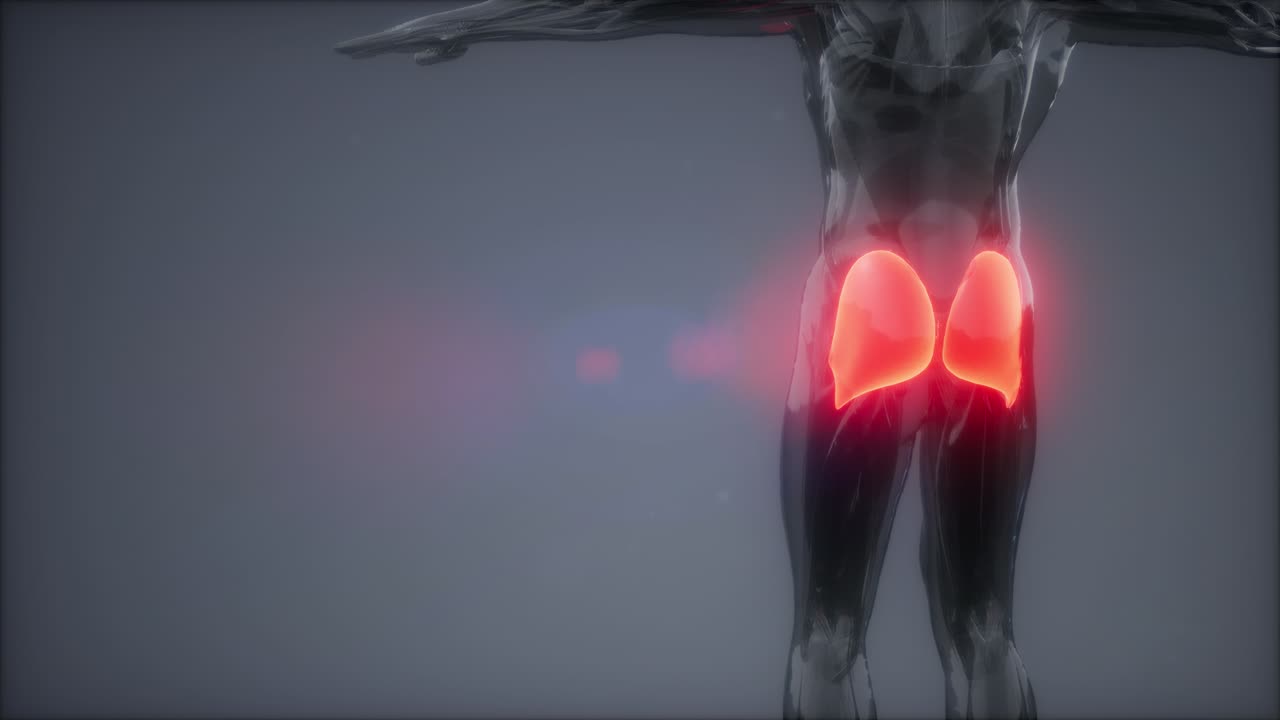 gluteus maximus – animation af benmuskelanatomi