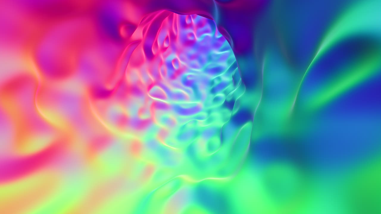 túnel de fantasía del arco iris con ondas de gradiente de neón