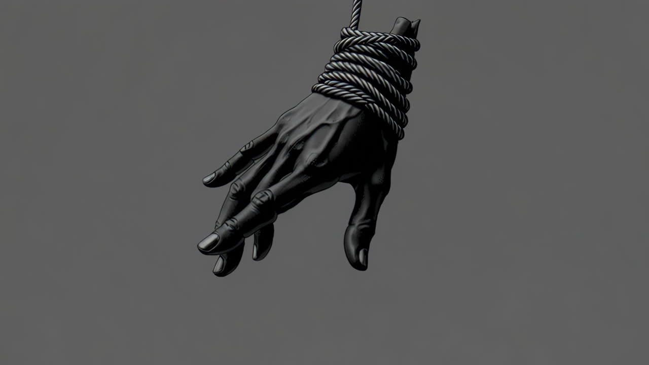 Bound Hand Art in Grayscale