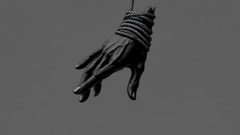 bound hand art in grayscale