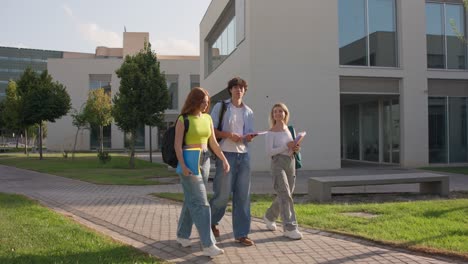students walking on college campus