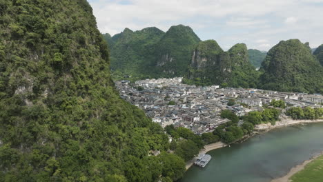 aerial view of yangshuo, china