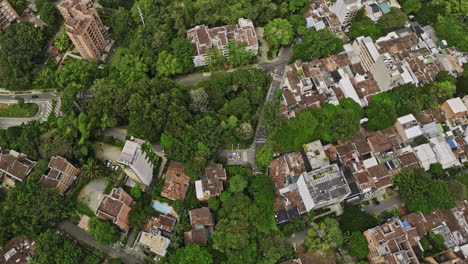 medellin colombia aerial v7 birds eye view flyover la florida, el poblado, lalinde and las lomas i capturing hillside cityscape of affluent residential areas - shot with mavic 3 cine - november 2022