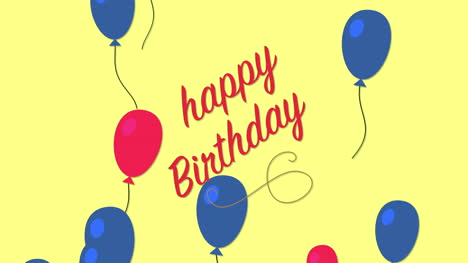 primer plano animado texto de feliz cumpleaños en el fondo de vacaciones 2