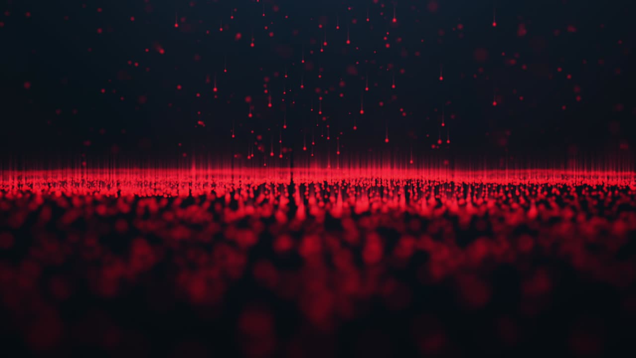 빛나는 입자의 추상적인 움직임 배경, 파동 입자와 디지털 서명, 반이는 빛, 빛나는 빛과 함께 아름다운 은 떠다니는 입자가 상승합니다.