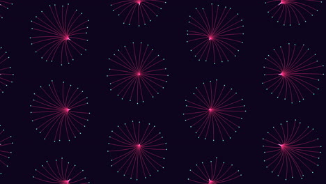 Futuristic pattern with neon dots and lines on black gradient