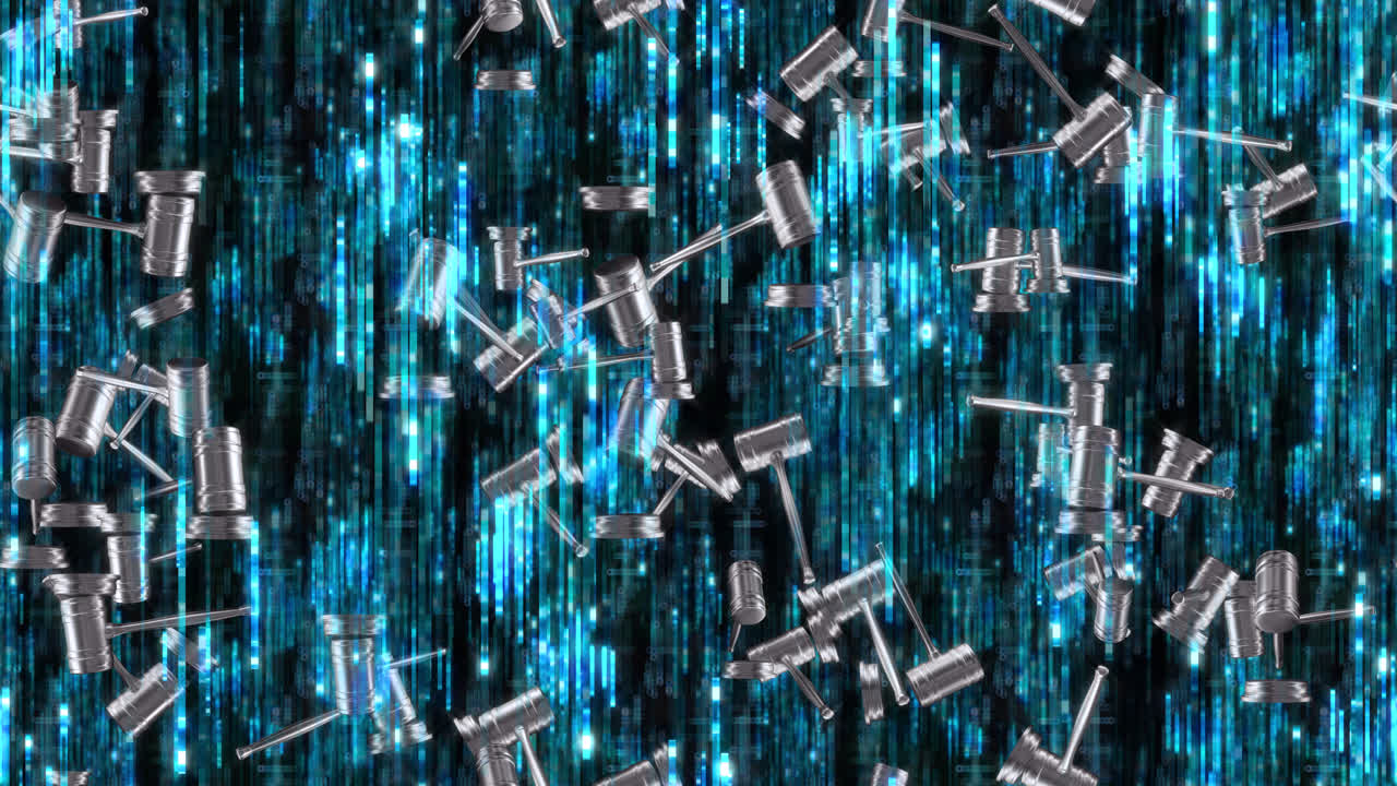 Sold Property Gavel background loop tile swirling