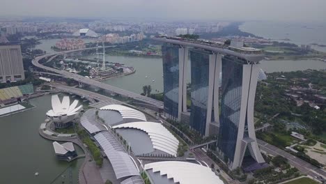 Antenne:-Skyline-Und-Wolkenkratzer-Von-Singapur