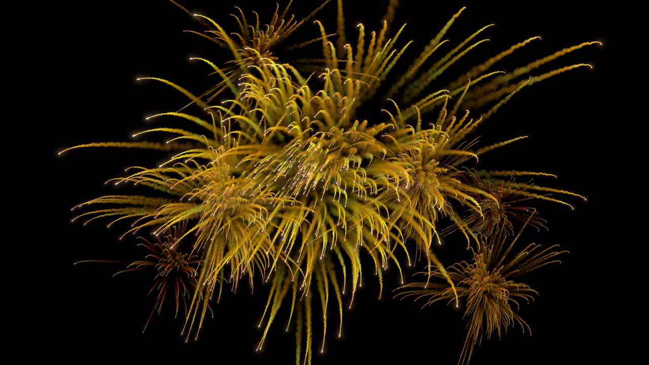 여러 번의 불꽃놀이 폭발과 함께 흔적이 있습니다.