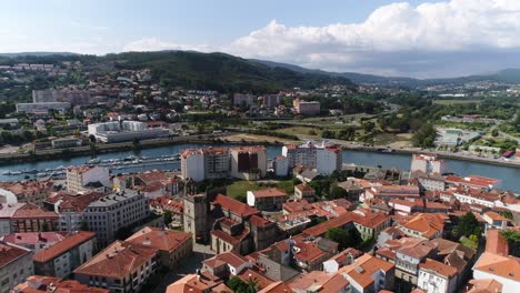 pontevedra city galicia spain aerial view