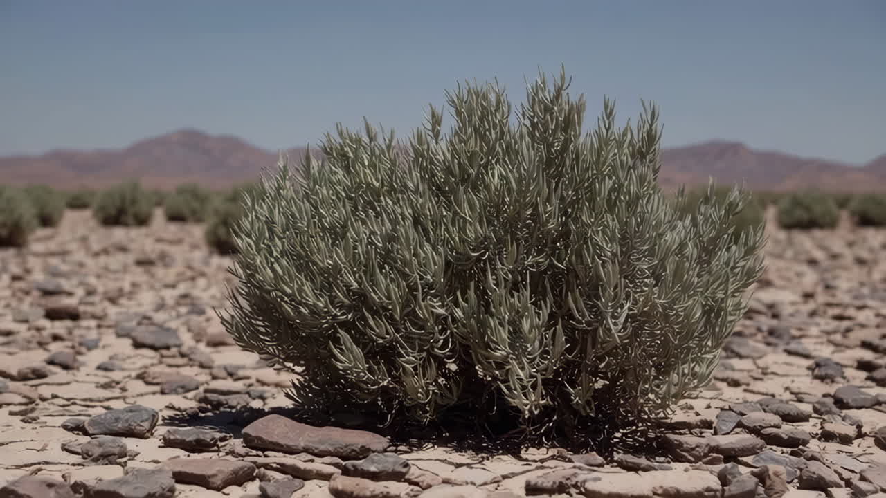 Desert Shrub in Arid Landscape