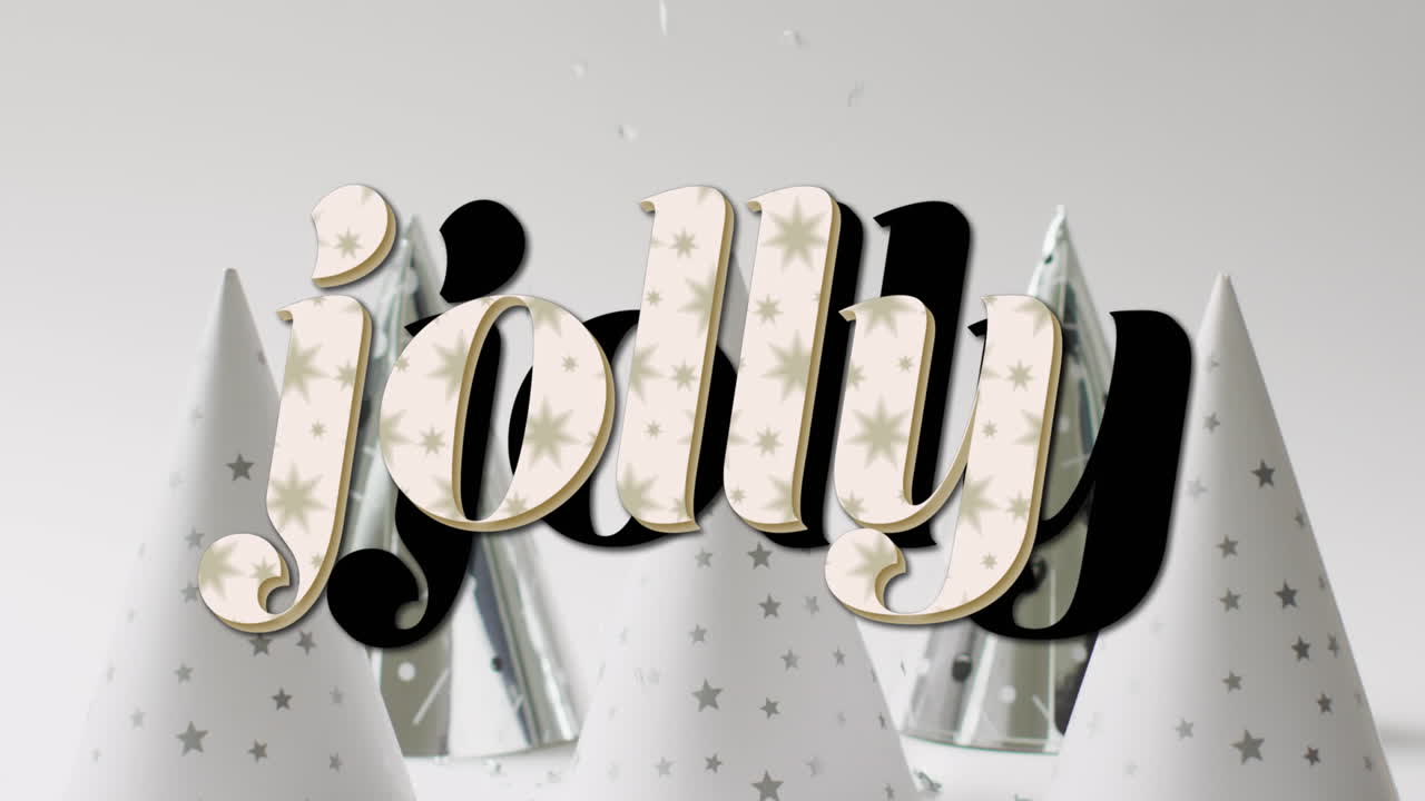 크리스마스 축하 문자의 애니메이션 크리스마스 파티 모자