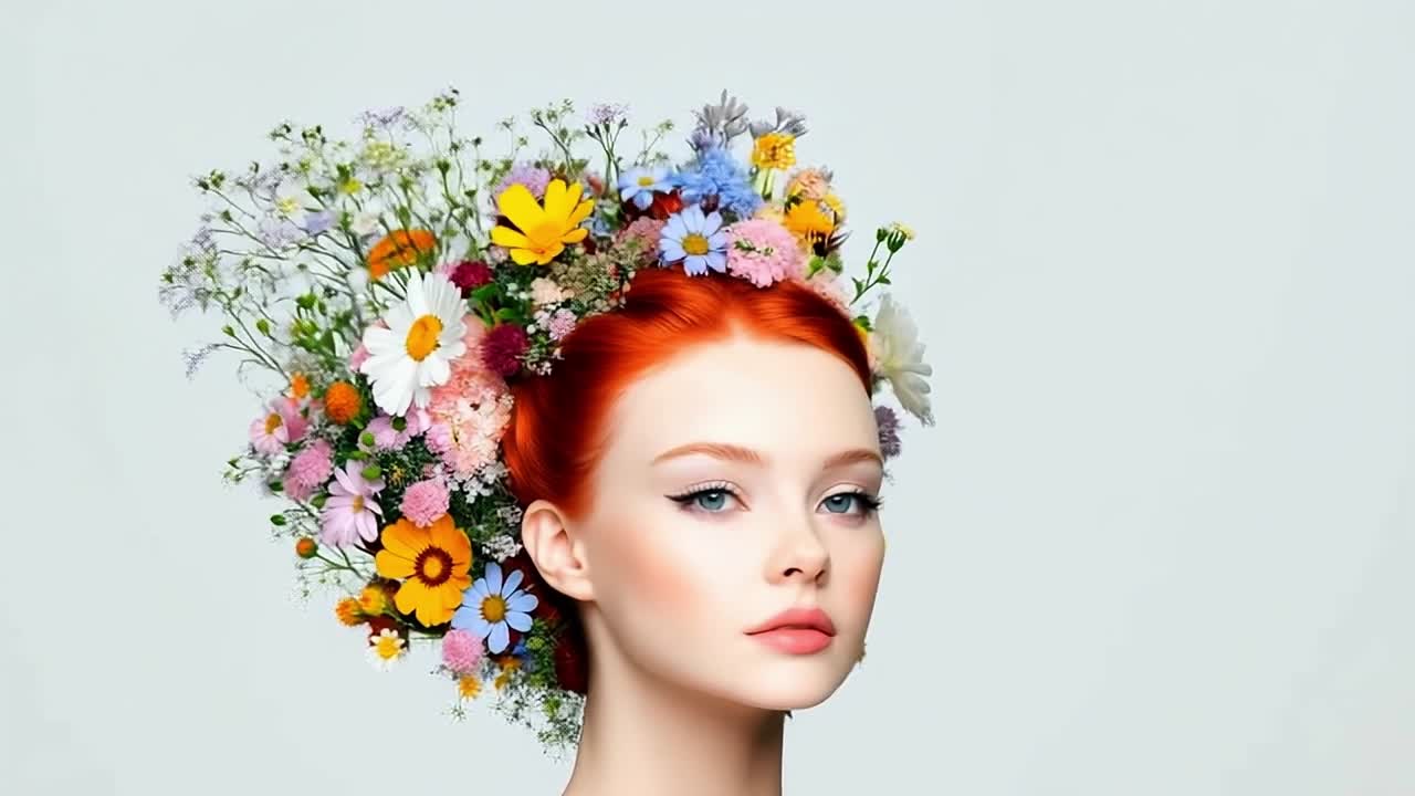 꽃 왕관을 가진 여자