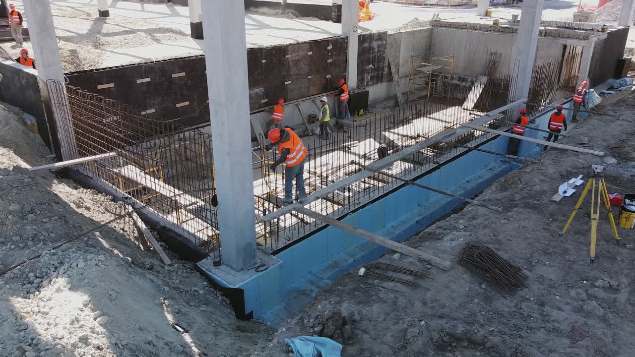 Construction Site with Workers