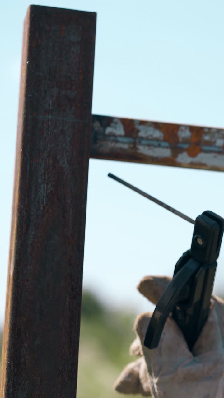 Welding Metal Fence Post