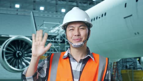 smiling aircraft engineer