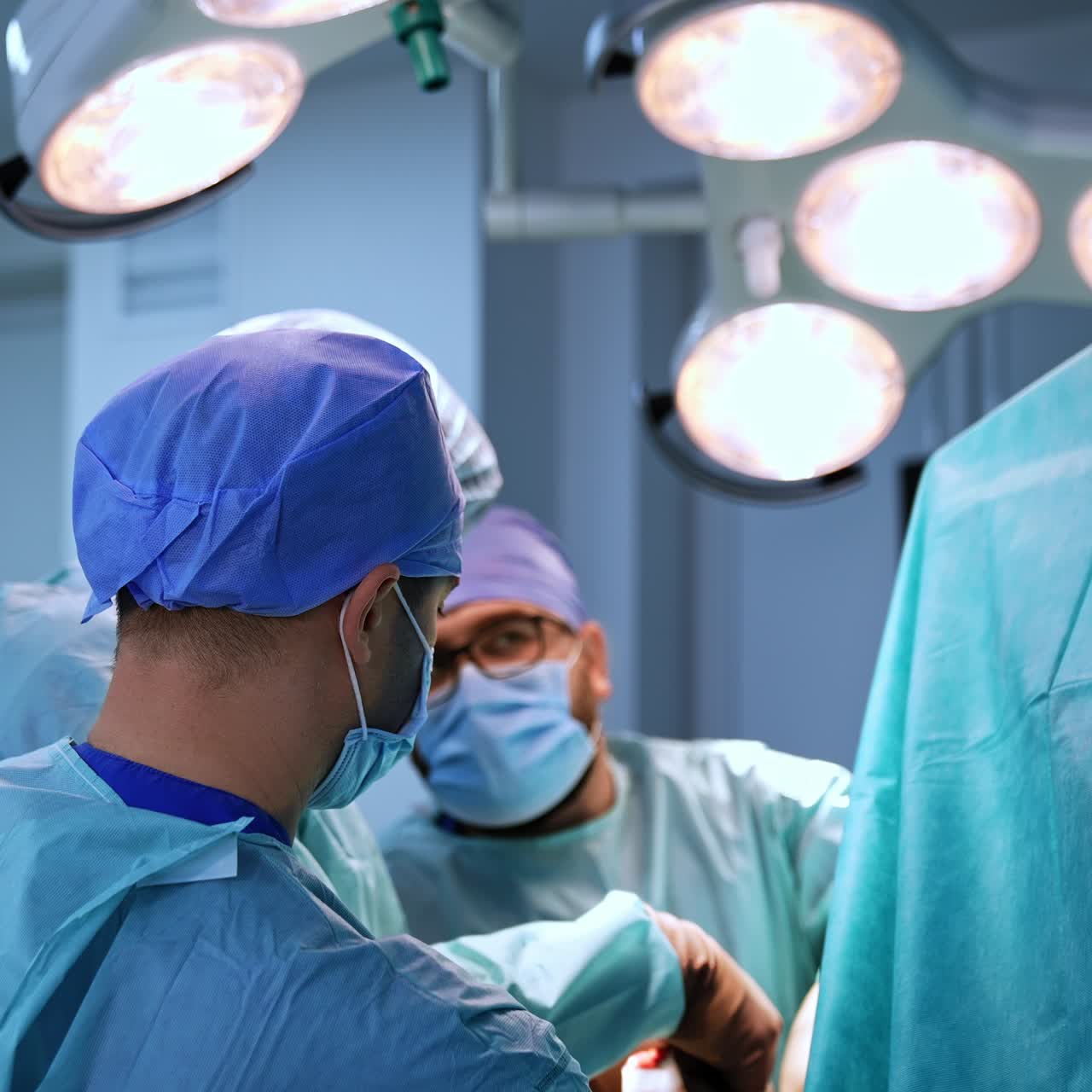 Surgery professional operation process. Surgical medical sterile procedure