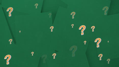 Animation-of-question-marks-over-green-background