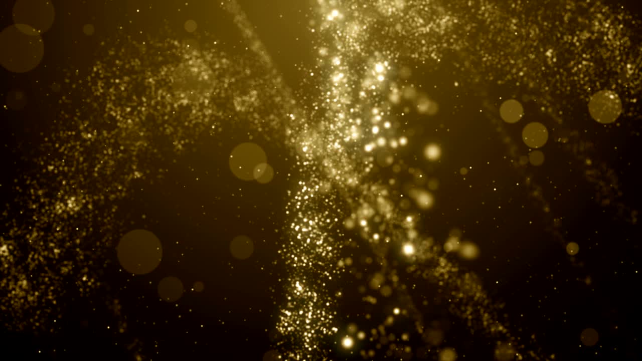 Partikler guldglimmer bokeh prisstøv abstrakt baggrundsloop
