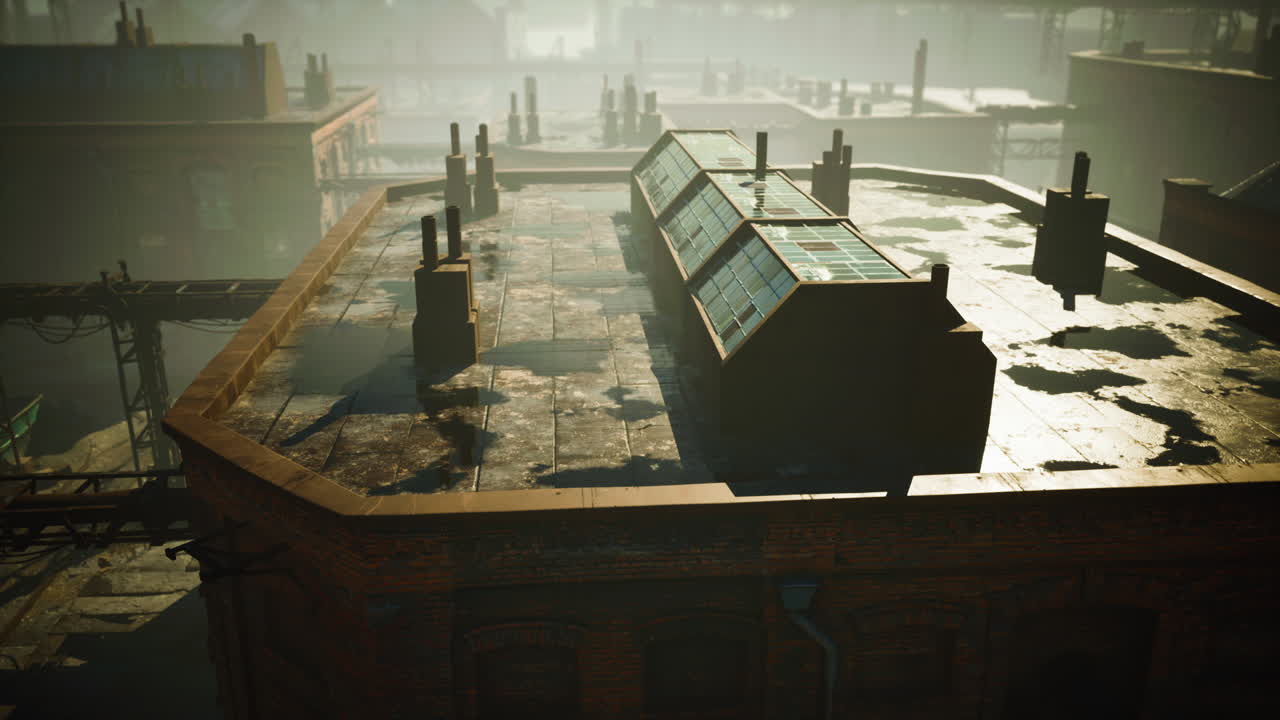 녹은 철 구조물 을 가진 버려진  ⁇ 은 건물