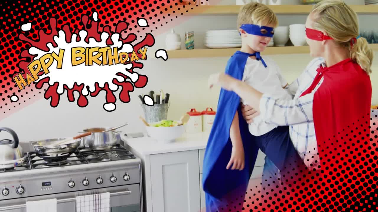 폭발에 쓰여진 생일 축하