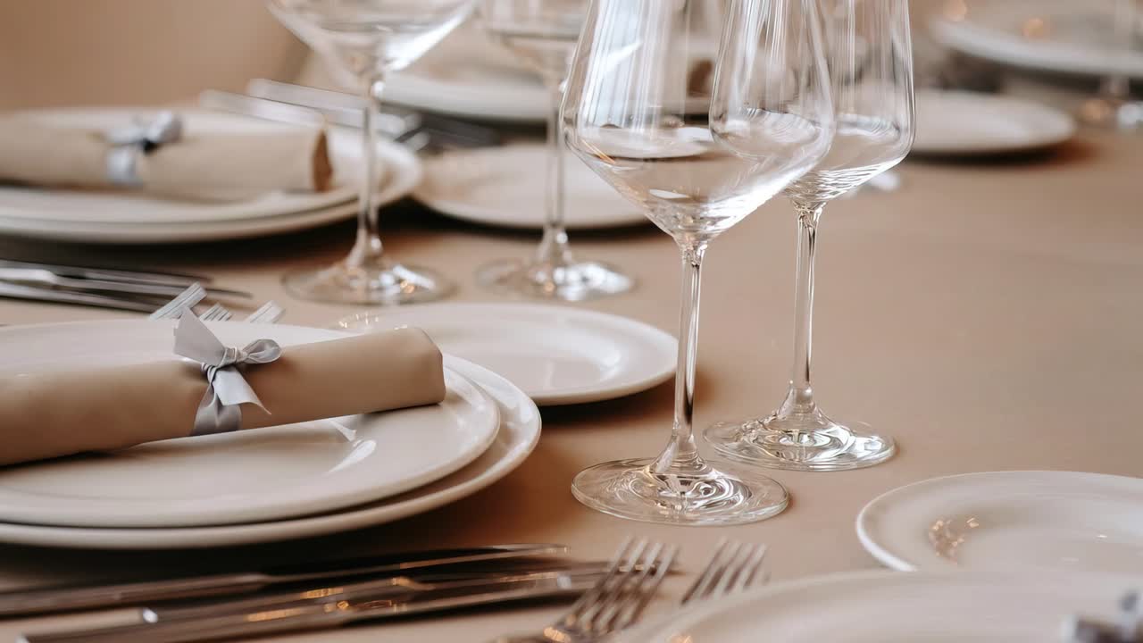 Dinner Table Decoration in Restaurant