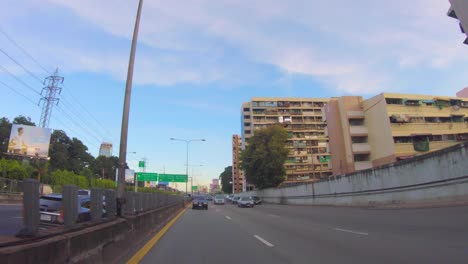 driving on chalerm maha nakhon expressway to bangkok