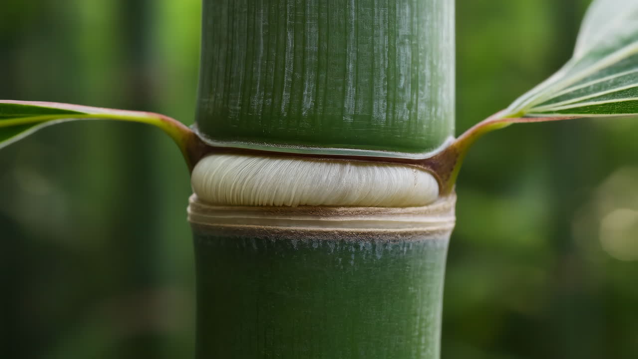 Close-up of a Green Bamboo Stem Node