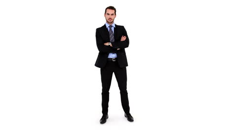 young businessman looking at camera