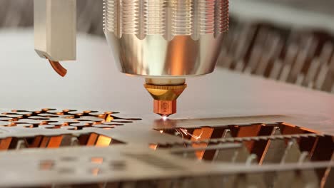 cnc laser cutting of metal, modern industrial technology.