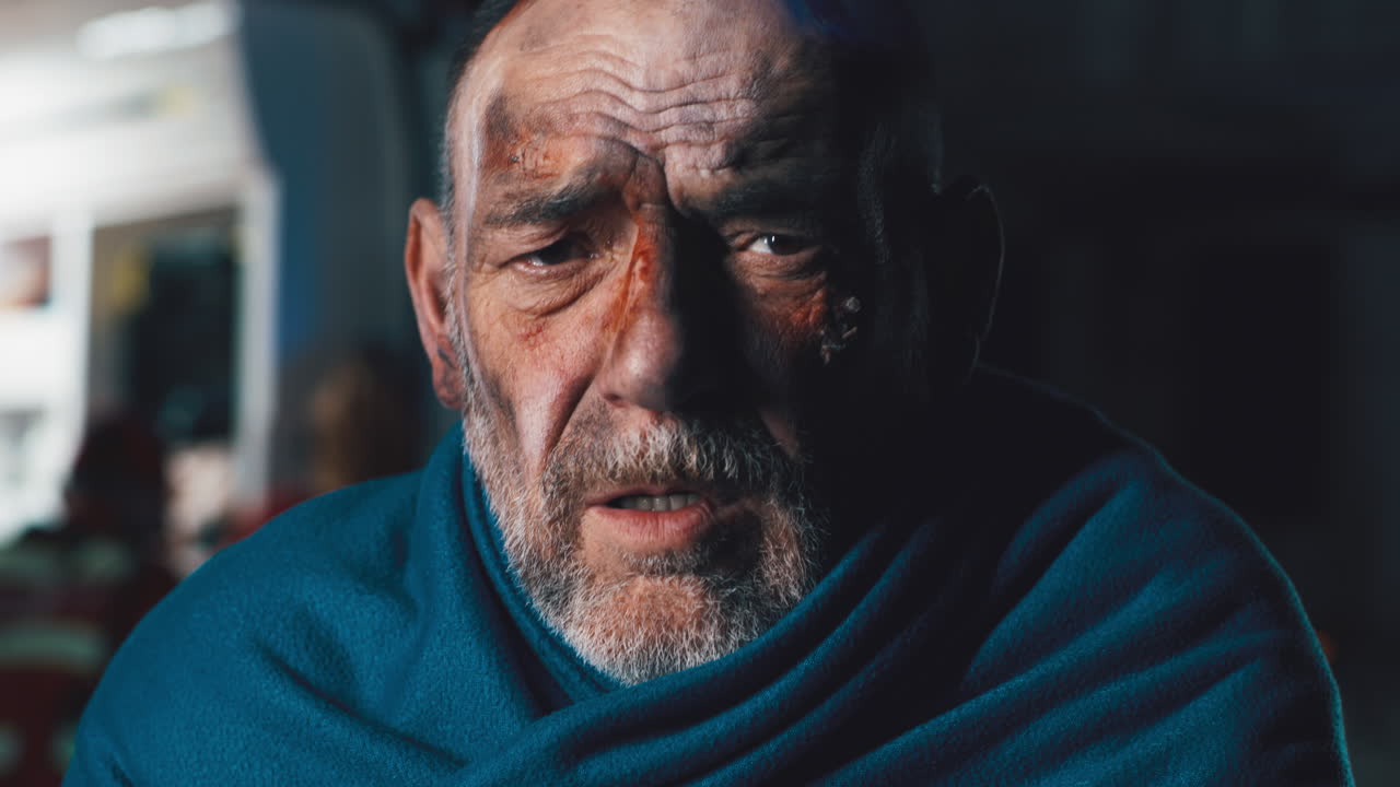 hombre anciano herido