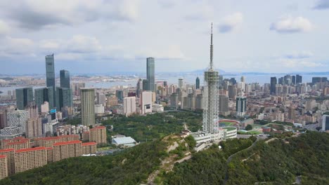 fotografía aérea del centro de la ciudad de dalian