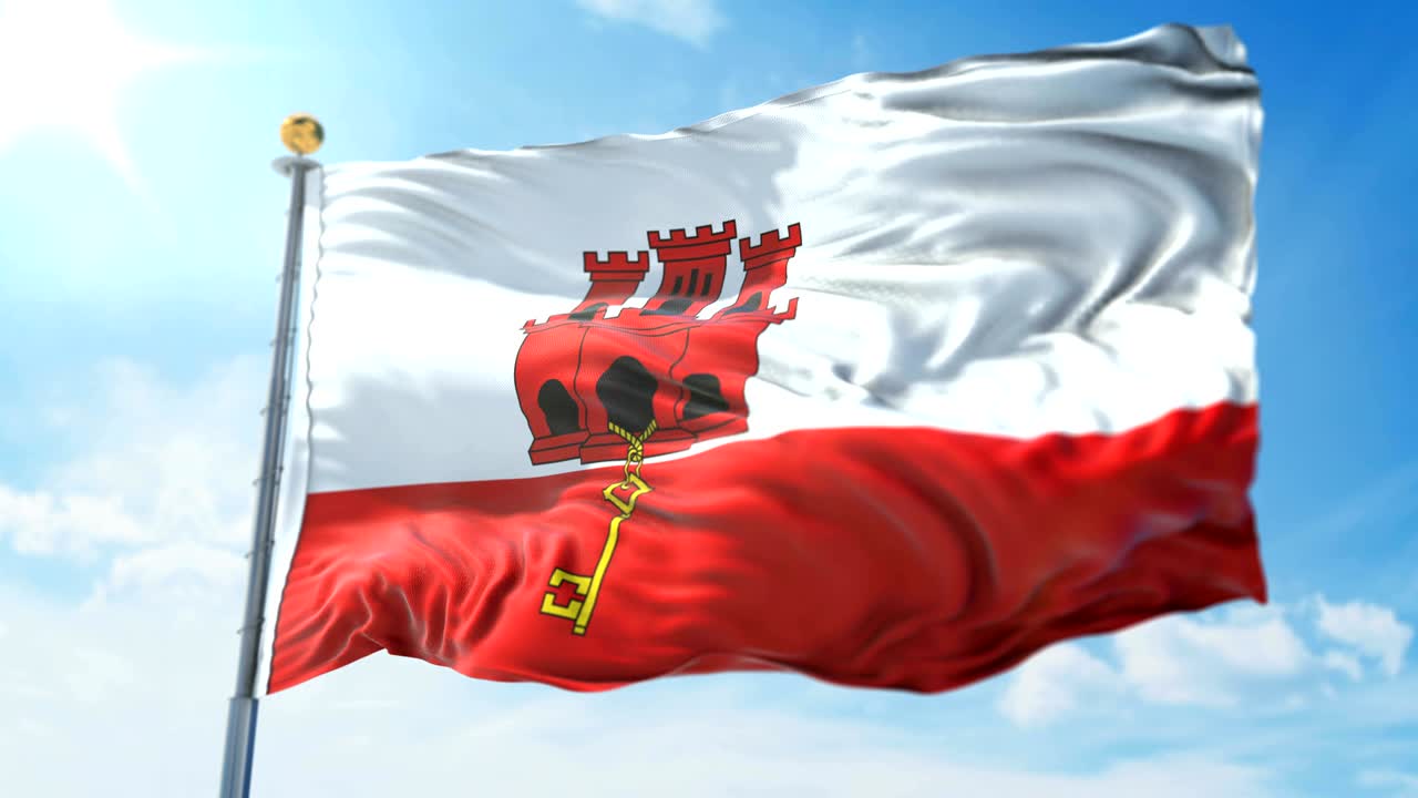 지브롤터 발의 3d 렌더링 영상 - 아름다운 섬유 천 줄이 흔들리고 있습니다.