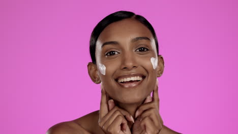 Beauty,-portrait-and-woman-with-lotion-on-her-face