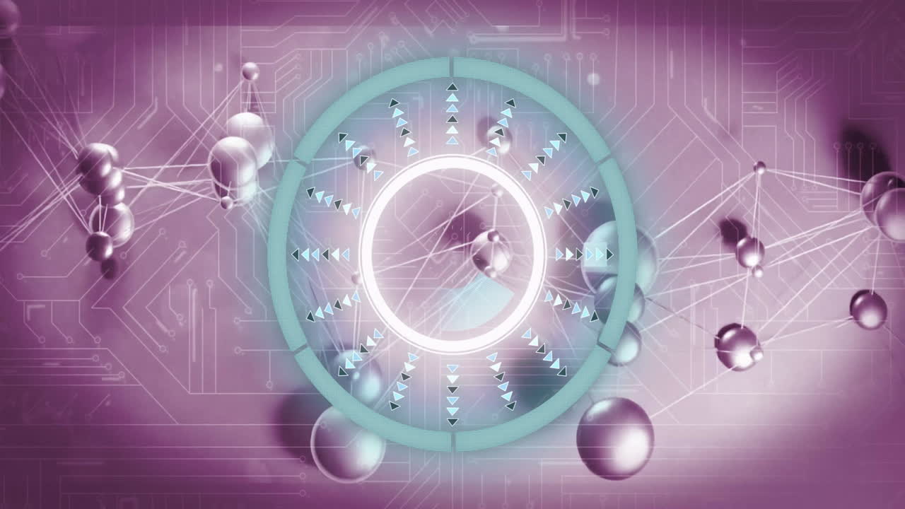 Animation of geometric patterns over digital network interface background