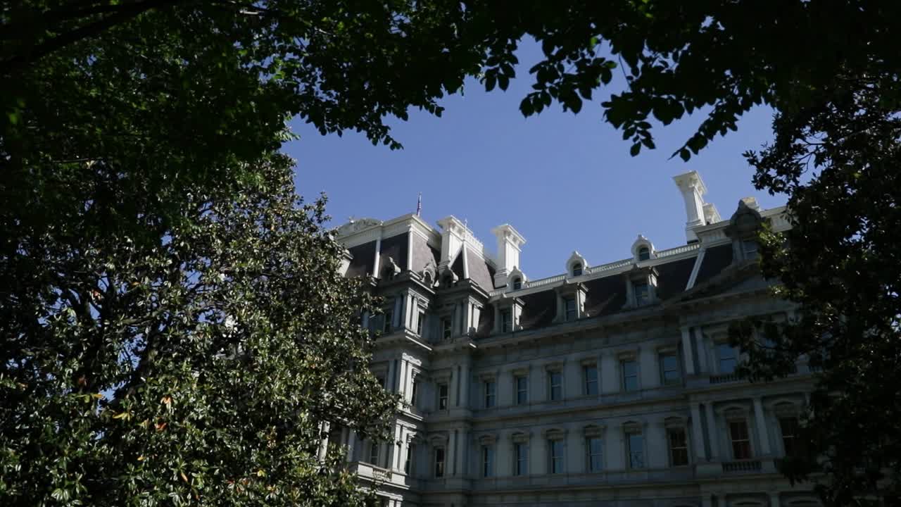 Beautiful architecture of a historic building in the political sector of downtown Washington, DC.