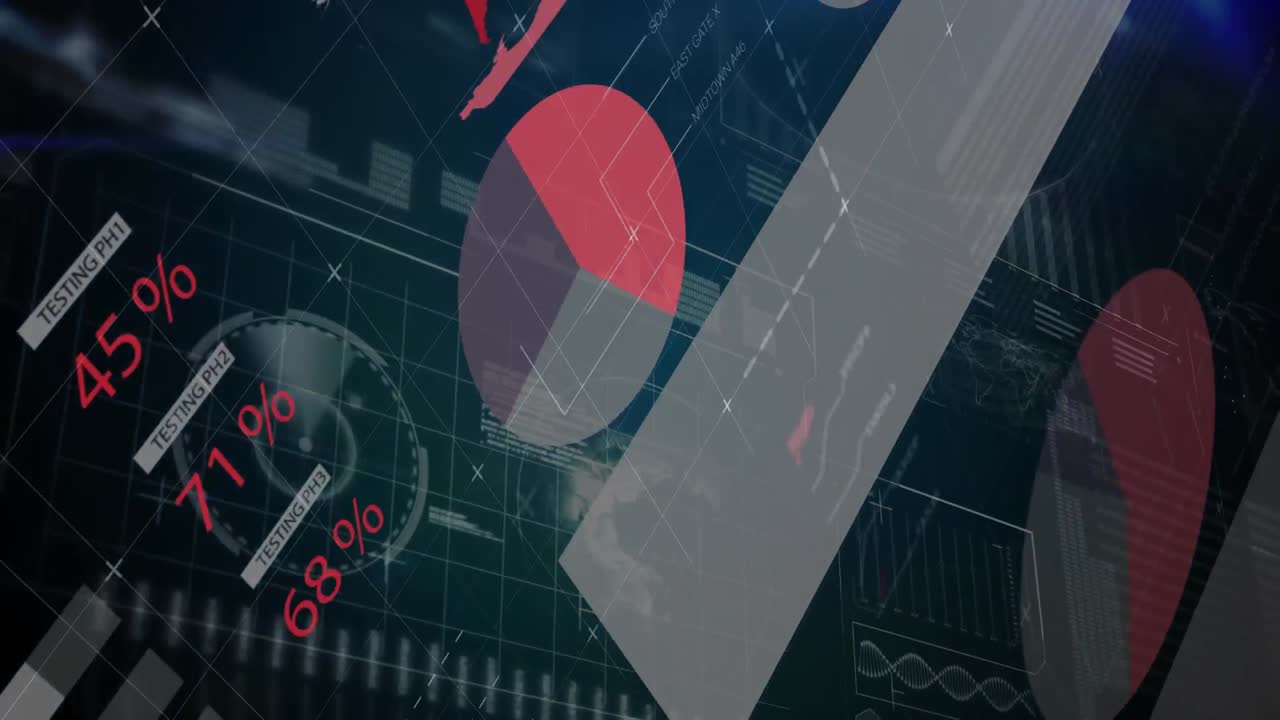 Animation of data processing in black background