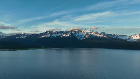 snowy kenai mountains across resurrection bay on the kenai peninsula of alaska, usa