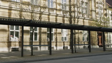 bus stop in a european city