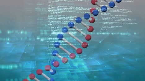 Animation of data processing and dna strand spinning