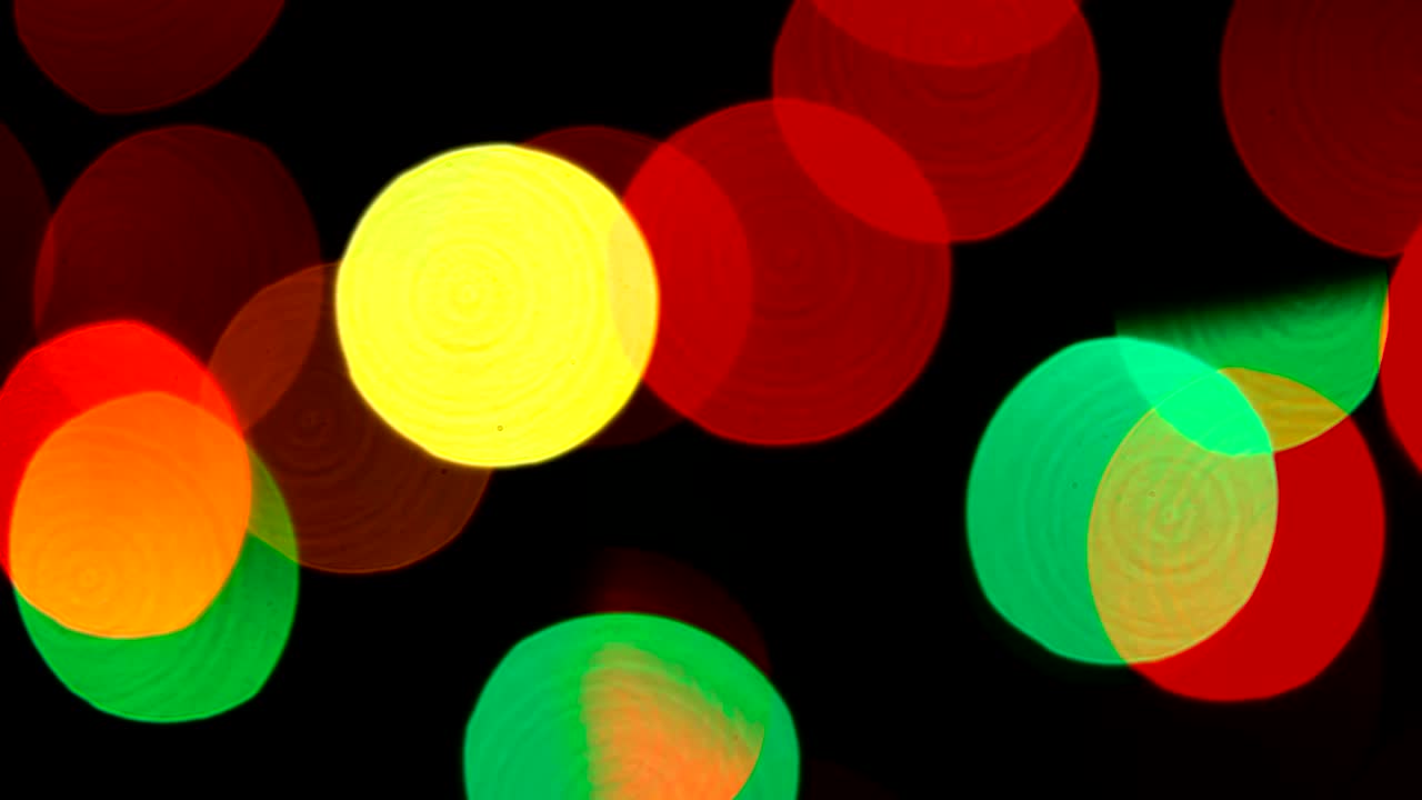 Panorama of Flashing Multicolored Lights