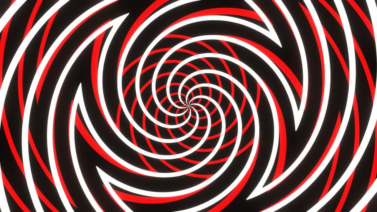 rotación de anillos rojos y blancos retorcidos vj bucle