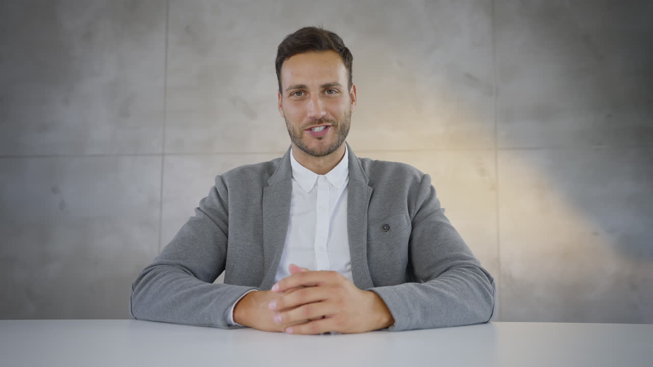 Businessman in video conference