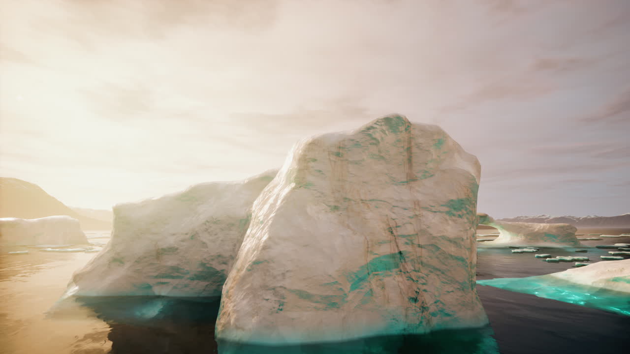 바다에서 떠다니는 거대한 빙산