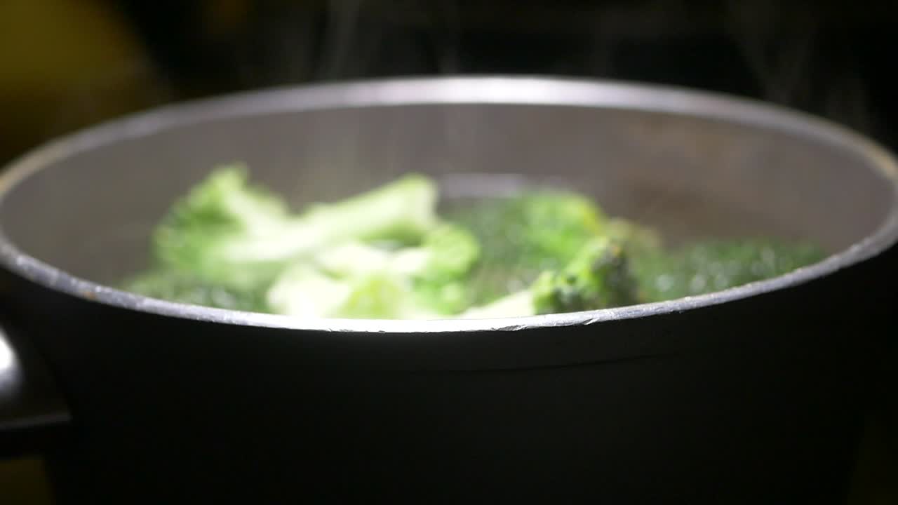 Broccoli Steaming in a Pot