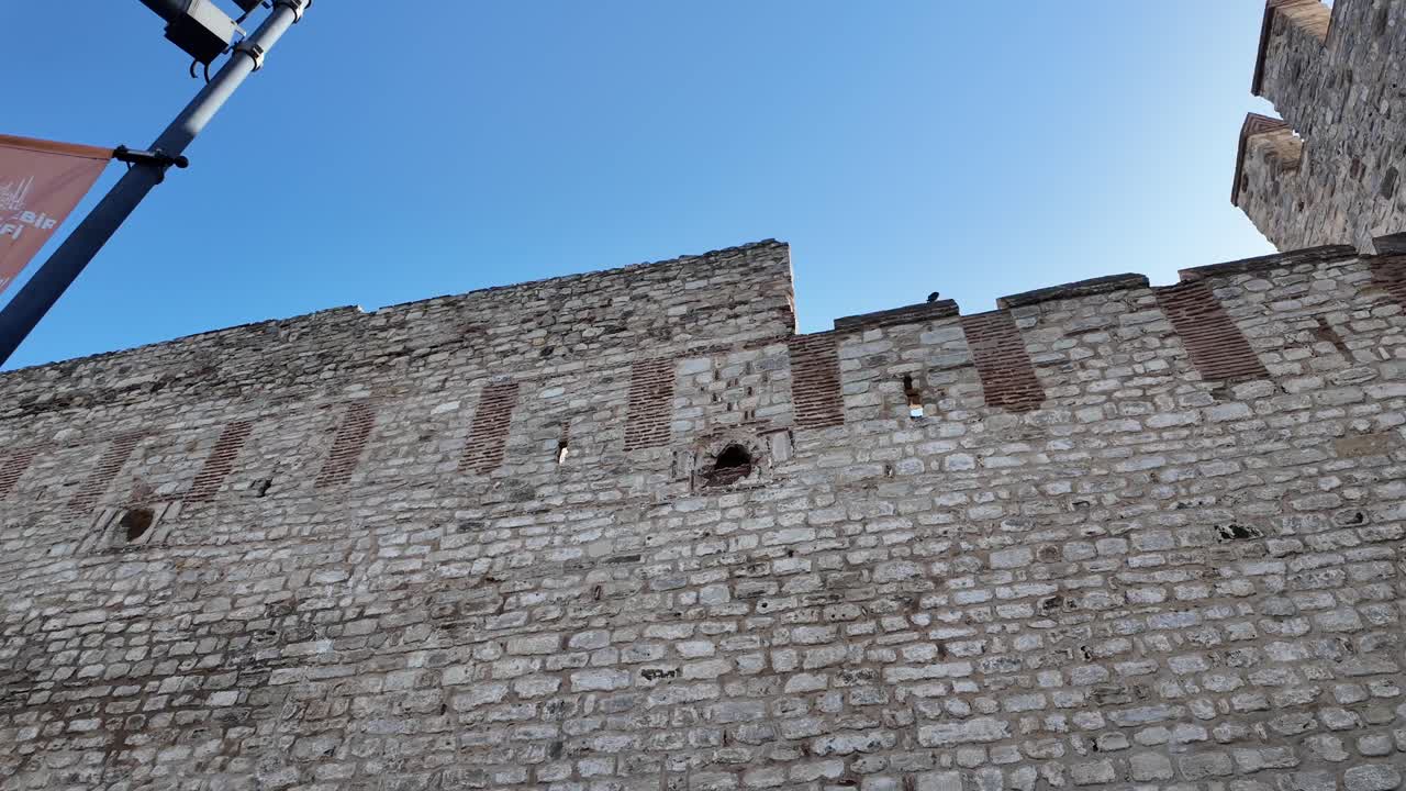 Ancient Stone Wall of a Historical Landmark