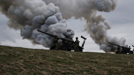 military cannon firing demonstration