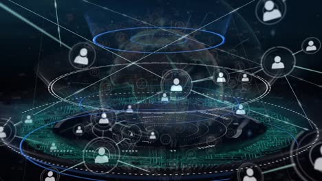 Animation of network of connections over globe