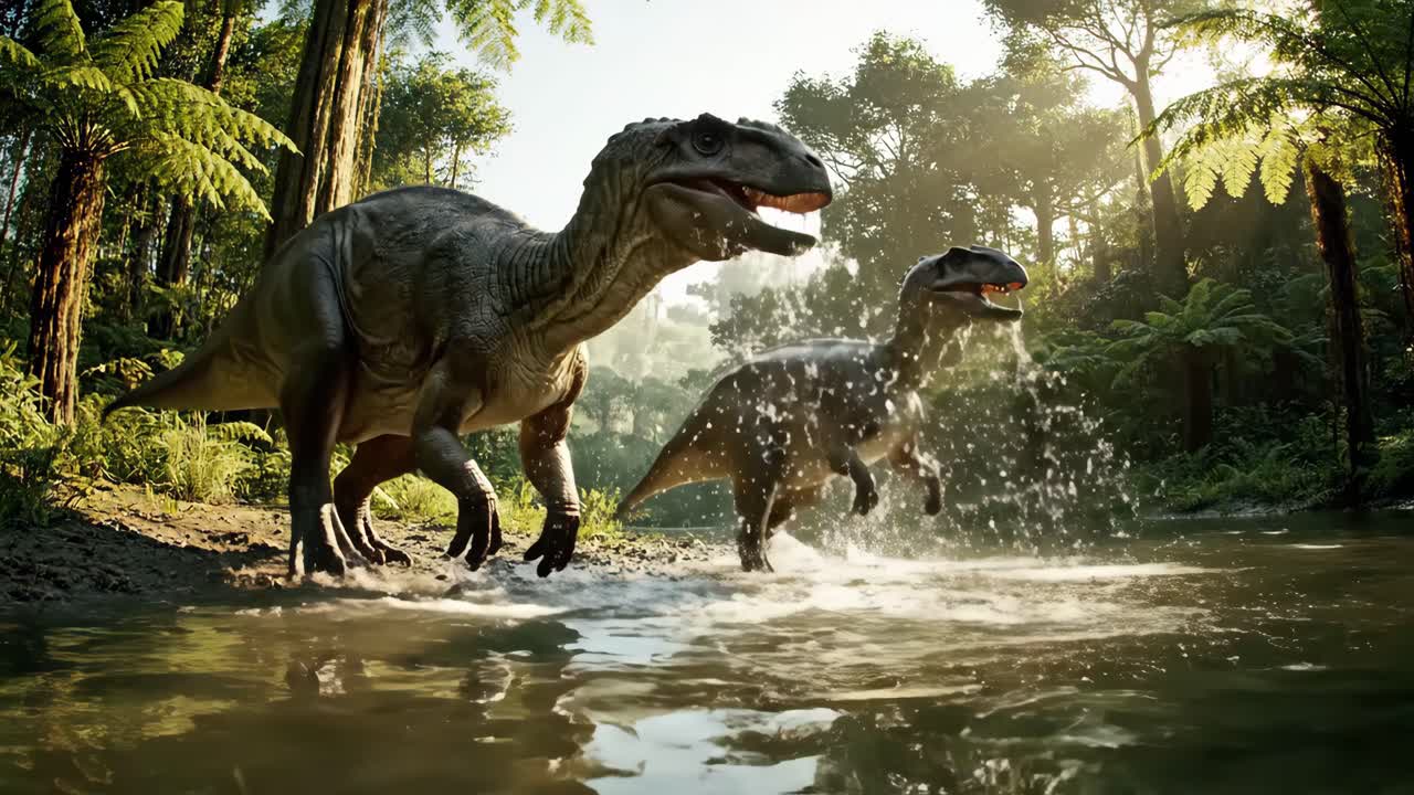 Dinosaurs in their natural habitat